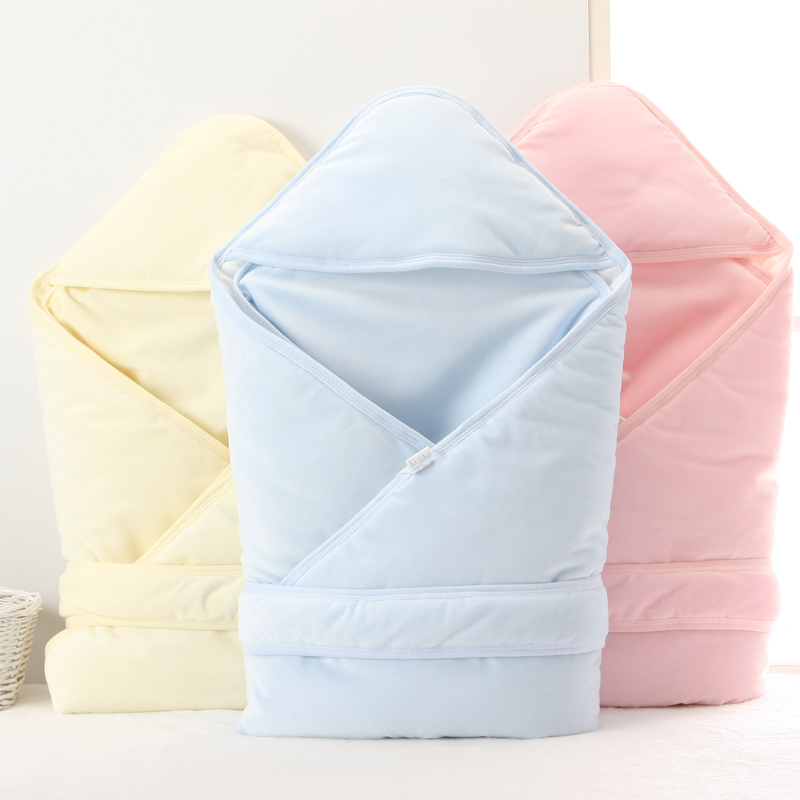 福贝莱钻石绒纯棉睡袋婴儿抱被新生儿用品春秋冬季宝宝被加厚抱毯