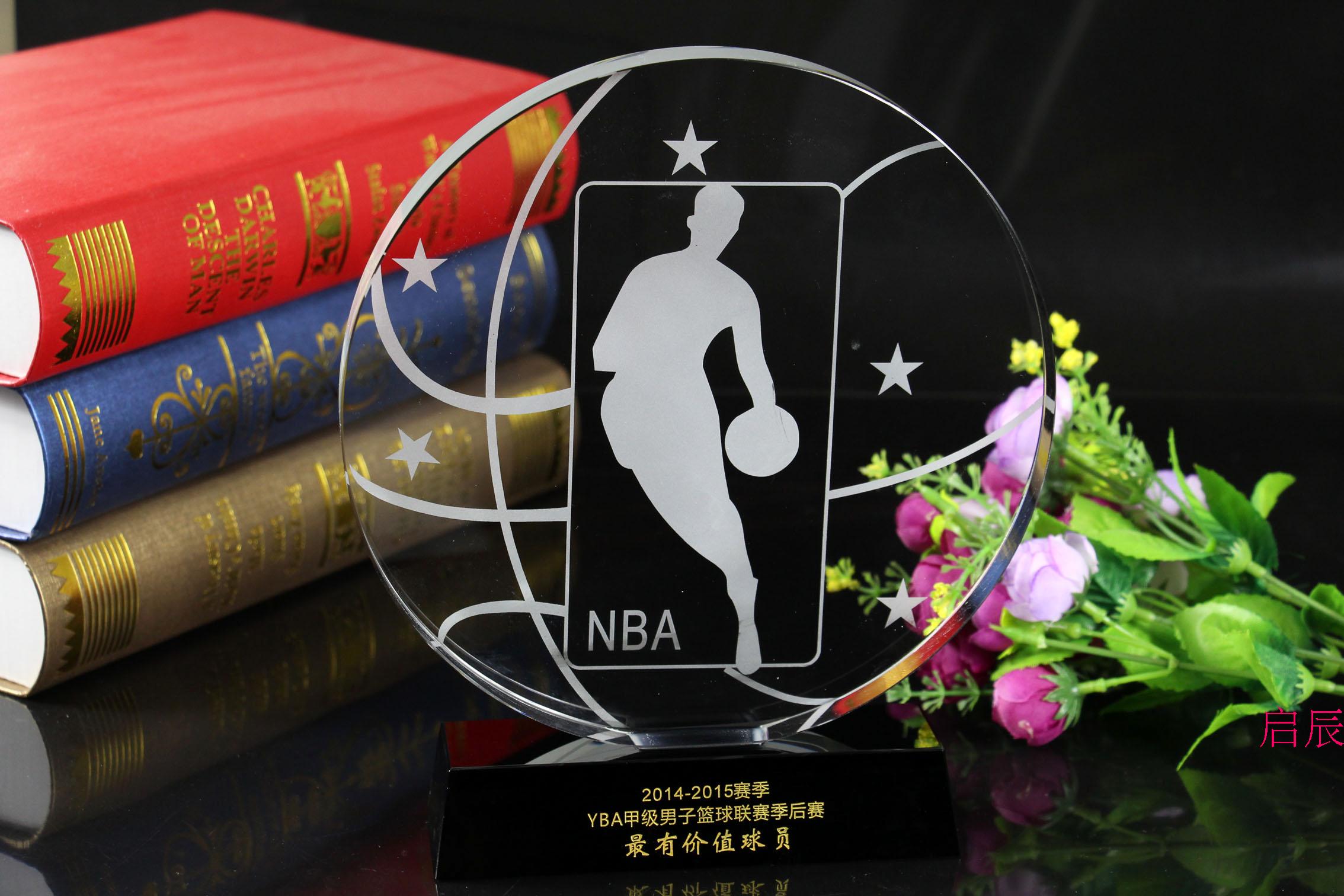 水晶奖杯定制篮球MVP奖杯刻字比赛NBA总冠军奖杯最有价值球员奖杯