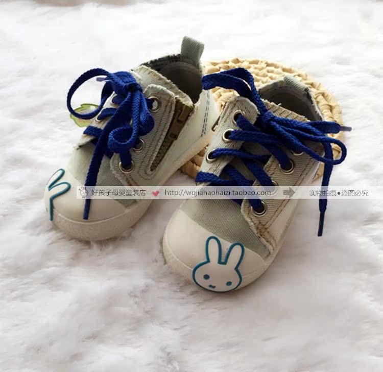2015新款系带帆布鞋男童宝宝学步鞋韩版牛仔单鞋防滑童鞋1-2-3岁
