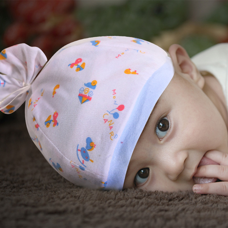婴儿帽子春夏男女宝宝帽子新生儿胎帽套头帽婴儿遮阳帽0-3-6个月