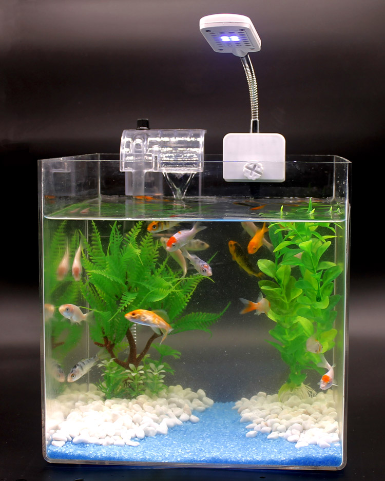 超白360度亚克力非玻璃高清水族箱 生态金鱼缸造景迷你小型热带鱼