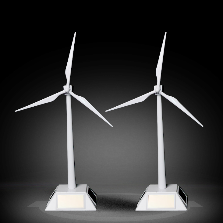 太阳能风车模型环保科学工程实验拼装玩具旋转工艺品摆件益智拼装