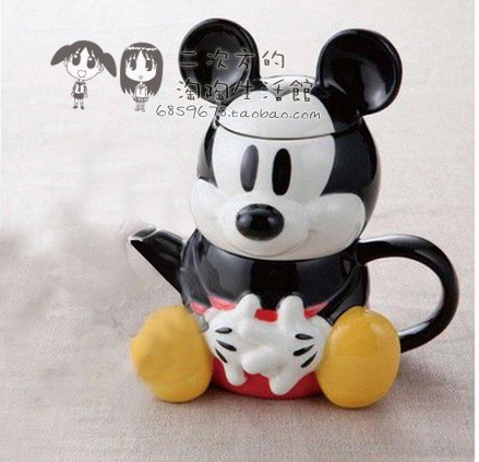 东京迪士尼米奇陶瓷茶壶茶杯组合套装一杯一壶预售款包邮情侣壶