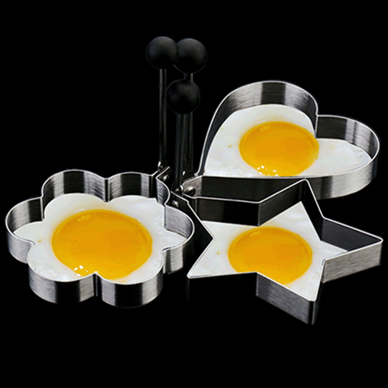 煎蛋模具 厨房不锈钢创意煎蛋器套装厨房小工具 三件套 包邮