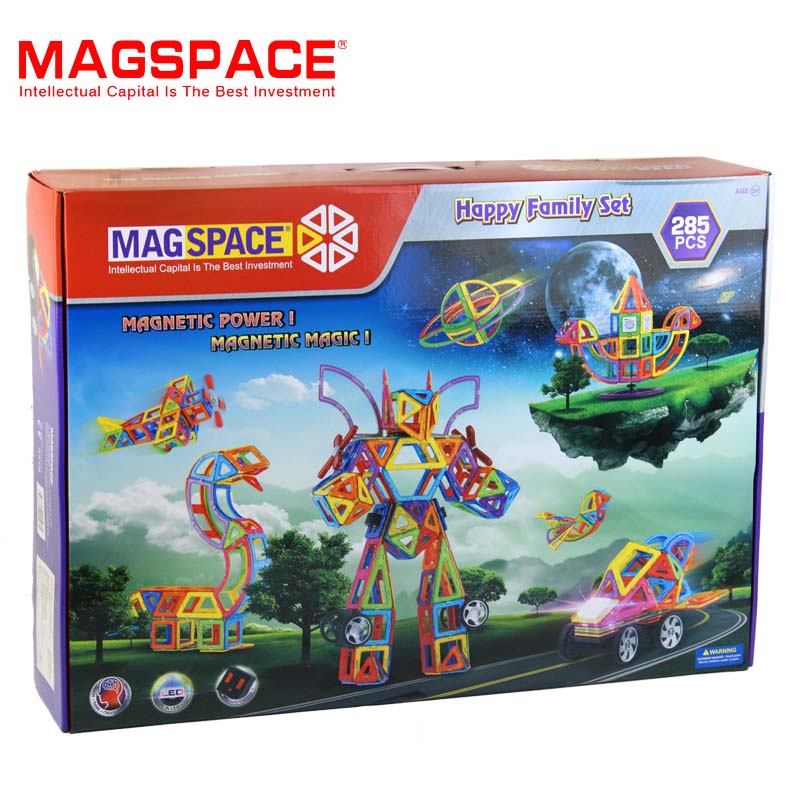 琛达magspace磁力片积木玩具285片全家福百变提拉积木儿童节礼物