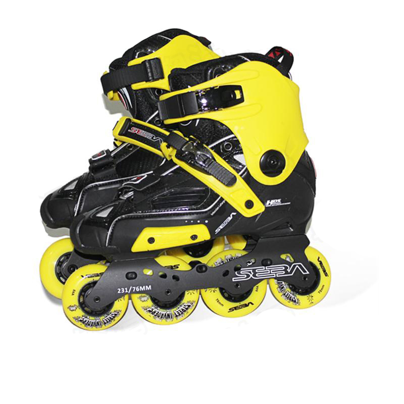 正品保证-米高SEBA2015版经典款欧版HV黄色成人专业轮滑鞋 刹车鞋