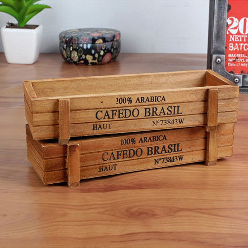 包邮ZAKKA杂货桌面木质收纳铅笔盒多功能多肉植物盆栽木盒