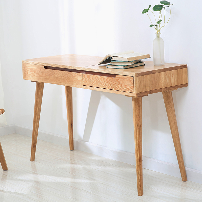现货日式全实木梳妆台北欧现代简约环保松木卧室家具