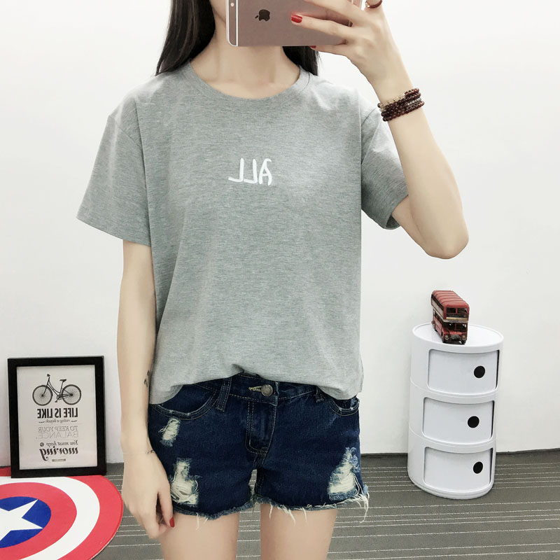 SPPYE2016新款夏季潮流T恤女宽松短款体恤衫韩版上衣学生绣花短袖