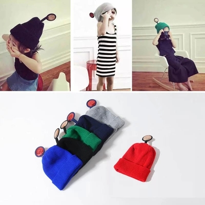 2015秋冬韩版宝宝帽子毛线保暖帽卡通儿童套头帽时尚可爱小孩帽