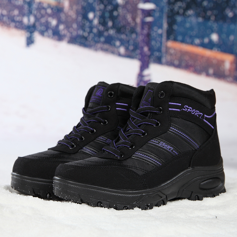 冬季甜美韩版雪地靴女短靴中跟加厚加绒保暖棉鞋子厚底女式靴子