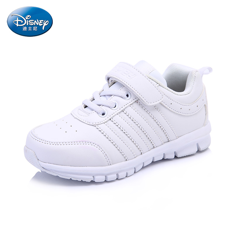 迪士尼2016新款童鞋男女儿童小白鞋女韩版学生鞋秋白色休闲运动鞋