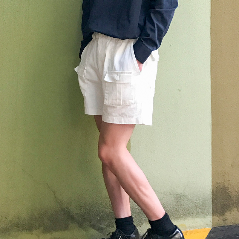 韩国ulzzang大口袋白色短裤夏季男士工装裤马裤沙滩裤个性休闲裤
