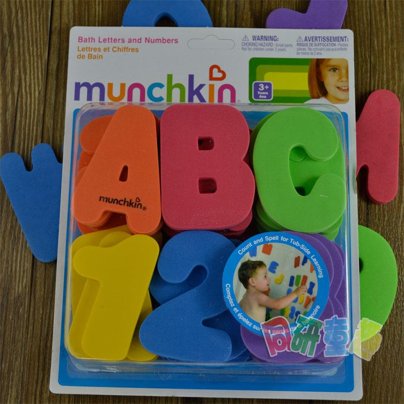 美国麦肯奇Munchkin麦肯齐36片戏水洗澡字母数字贴 宝宝洗澡玩具