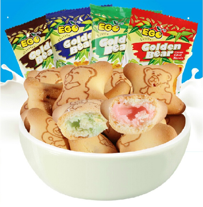 包邮 马来西亚进口零食品 EGO金小熊夹心饼干灌心饼干48包 多口味