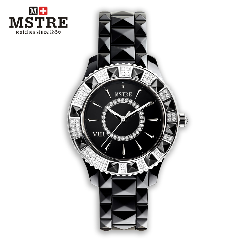 mstre名仕爵手表轻薄陶瓷石英表韩版女士手表 简约时装表9611腕表