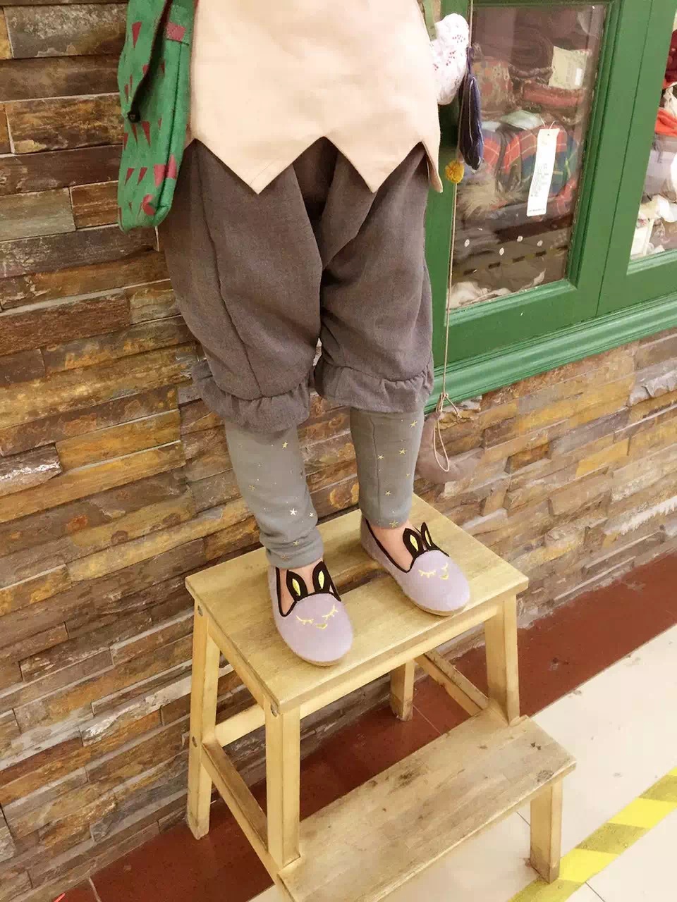 熊姑娘家精品童装  韩国货假两件长款裤子 拼接长裤