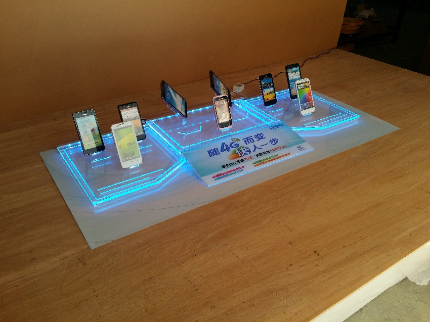 中国移动 联通 电信 LED发光高端大气手机展示托盘手机座手机支架