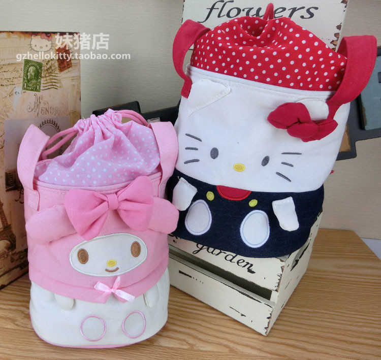 可爱韩国hellokitty日式学生圆形带饭盒手提袋便当包便携袋小拎包