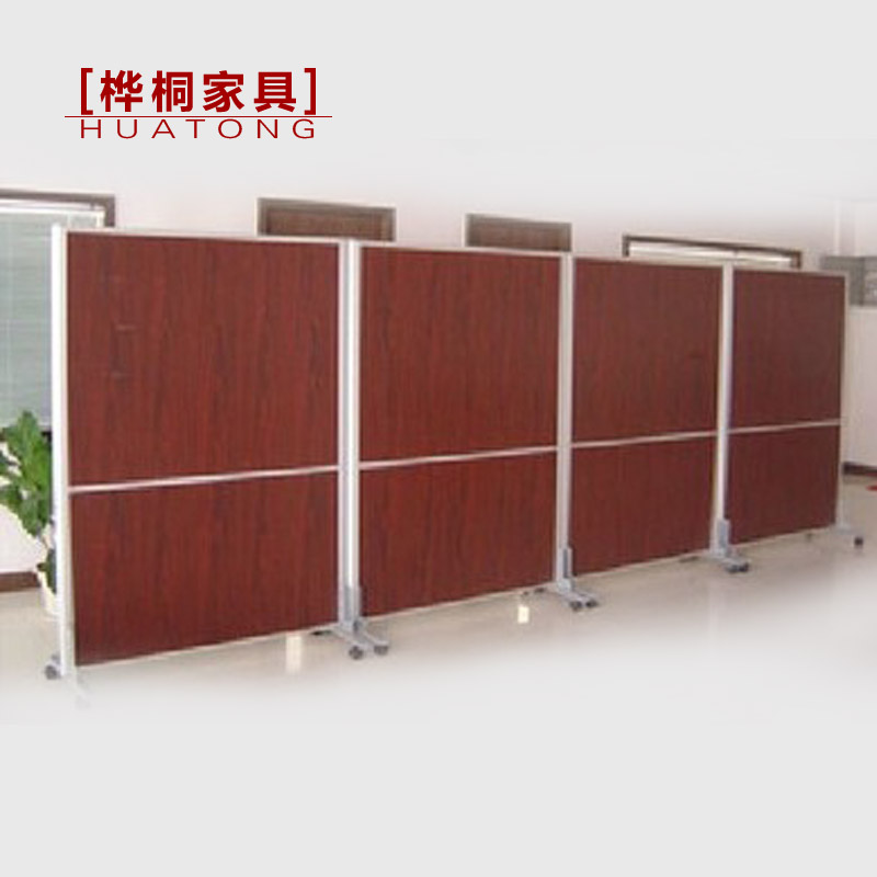 上海桦桐办公家具办公室移动屏风隔断 带滑轮活动墙 折叠办公高隔
