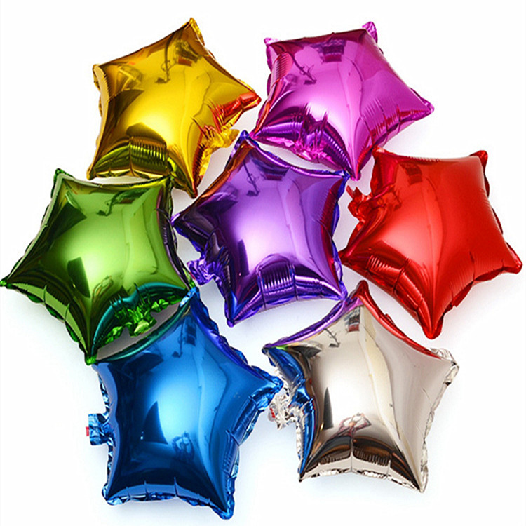 18寸五角星铝膜气球 生日婚礼铝箔气球节日店面布置 氦气批发