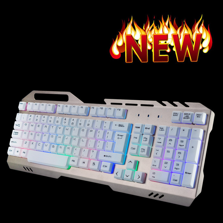 K3金属发光游戏键盘 电脑配件机械手感彩虹背光键鼠套装