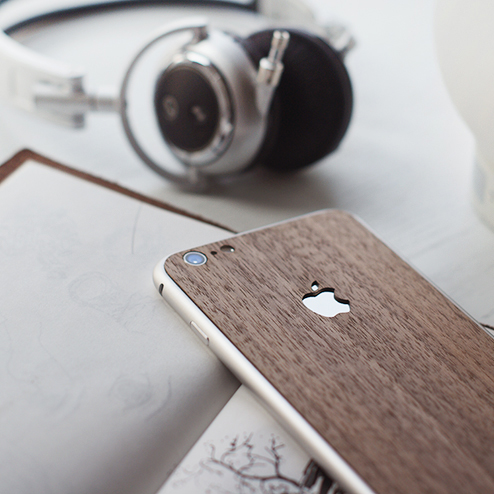 iPhone6/6 Plus 时尚创意个性保护壳 胡桃木实木高端大气金属边框