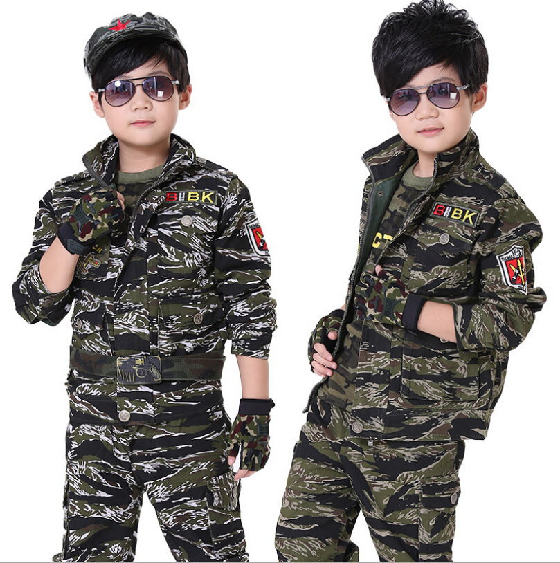 AKE童装秋装2015新款儿童迷彩服套装外套男童长袖小男孩军装潮