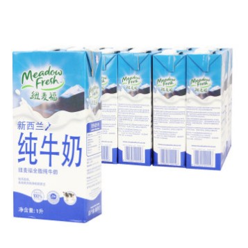 包邮新西兰进口牛奶Meadow Fresh纽麦福全脂纯牛奶1L*12 整箱