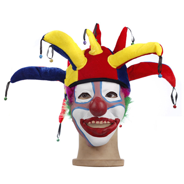 万圣节服饰化妆舞会装扮表演出派对道具条纹小丑帽子特价促销