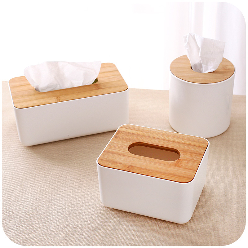 简约木盖纸巾盒客厅餐巾纸盒餐厅用抽纸盒家用卷纸筒纸抽盒卷纸盒