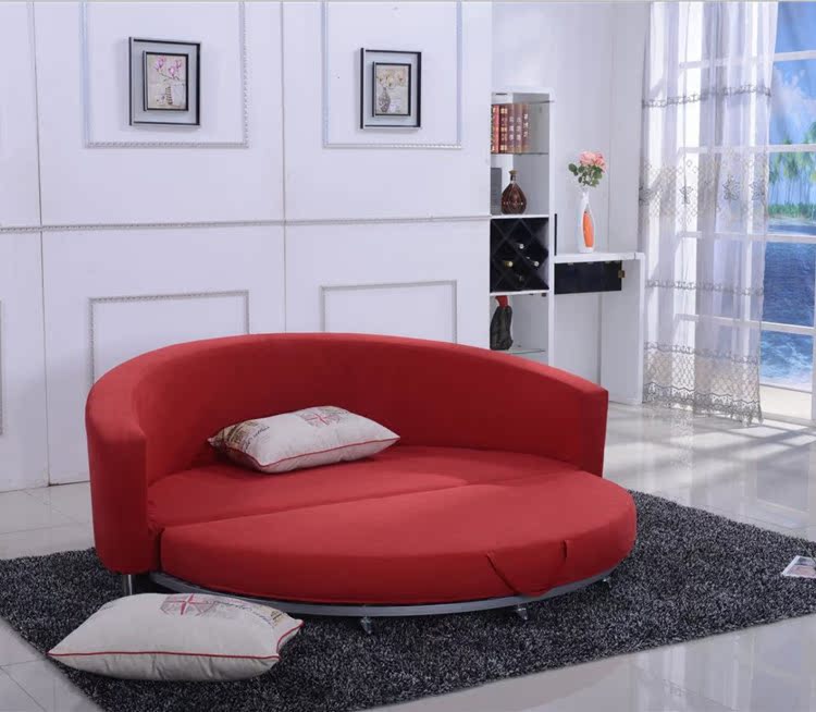 两用沙发床可折叠沙发床圆床日式布艺沙发床正品特价双人圆床