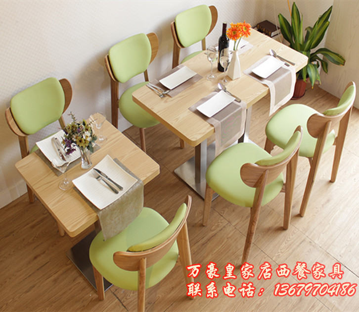 韩式小餐椅 甜品店桌椅  咖啡厅桌椅组合餐桌椅 奶茶店水曲柳餐椅