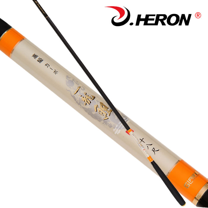HERON一龙鲤碳素钓鱼竿4.55.46.3米超细硬台钓竿特价渔具包邮
