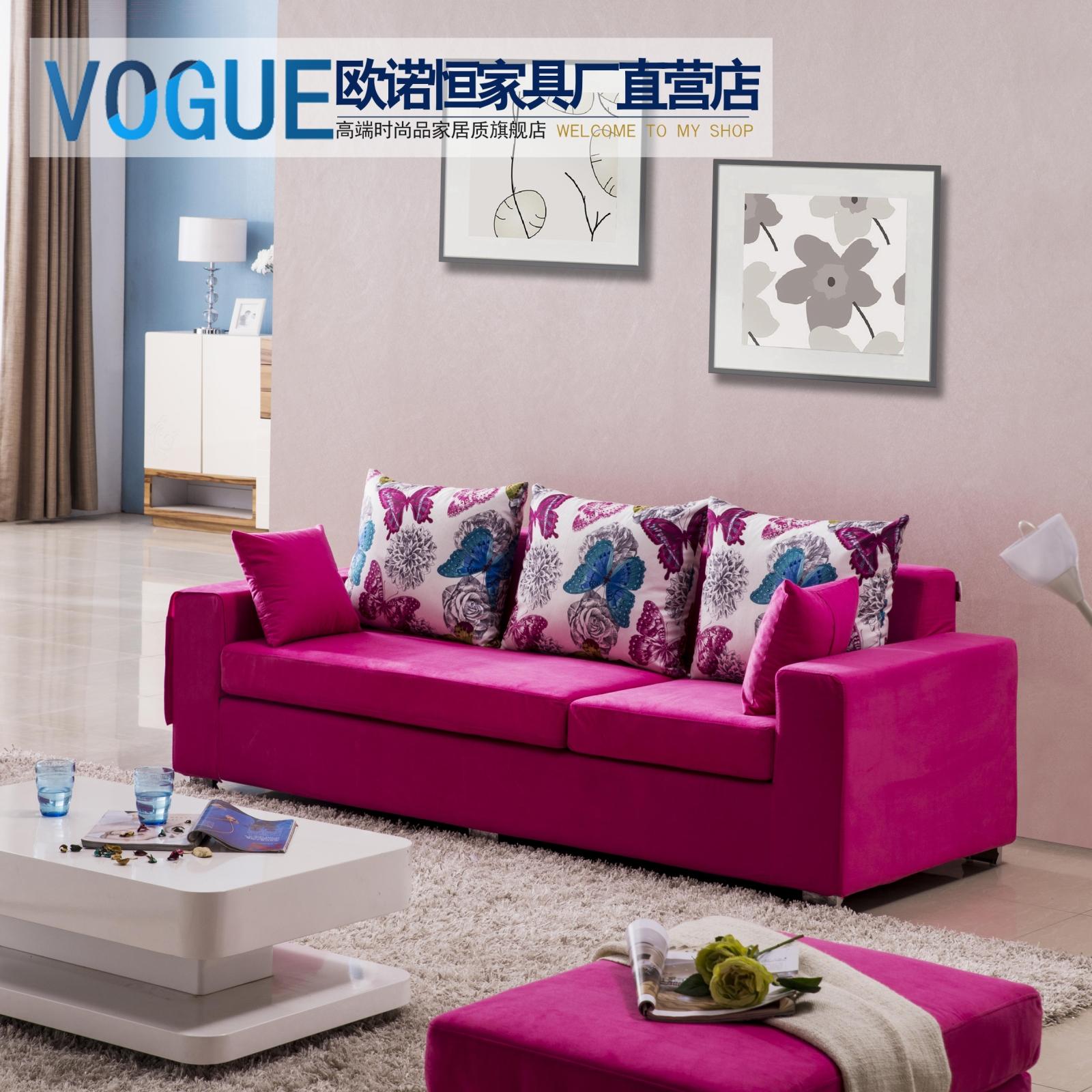 现代简约小户型客厅转角可以拆洗布艺沙发 三人组合布沙发家具