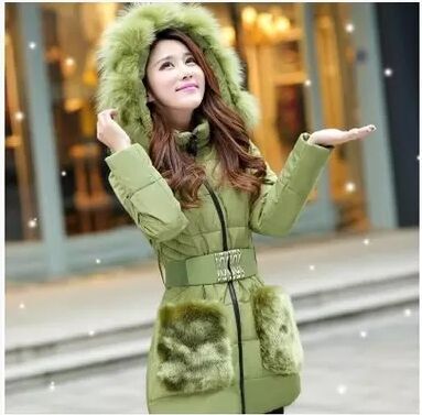 2015新品韩版女装中长款棉衣冬款羽绒棉服修身大毛领棉袄外套特价