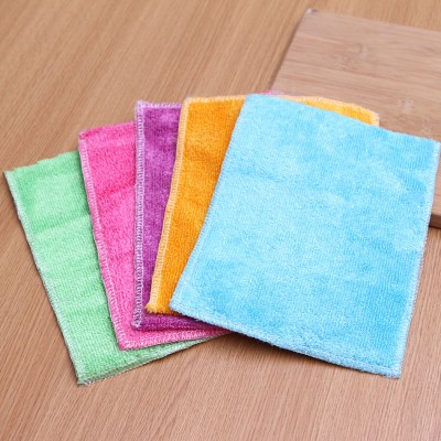 超细竹纤维彩色双面抹布 洗碗巾 清洁巾