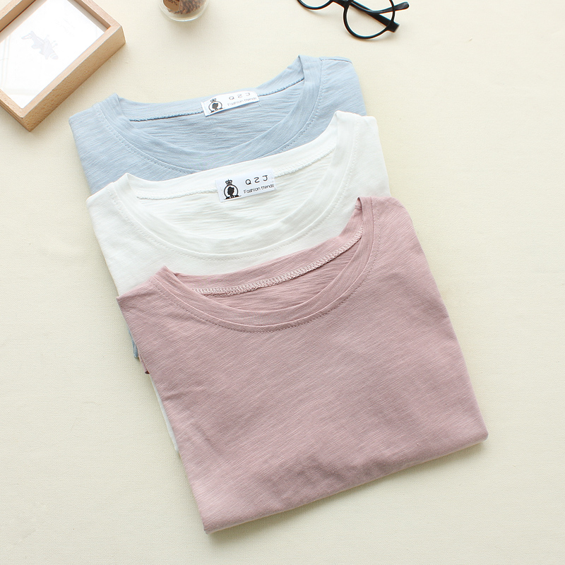 夏季短袖t恤女装纯色圆领上衣2016新款潮流大码白色宽松韩国简约