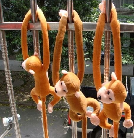 特价毛绒玩具无响声猴子动物公仔长臂猴窗帘扣批发