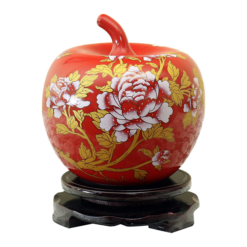 【天天特价】景德镇陶瓷器 小苹果摆件 现代简约时尚客厅家居花瓶