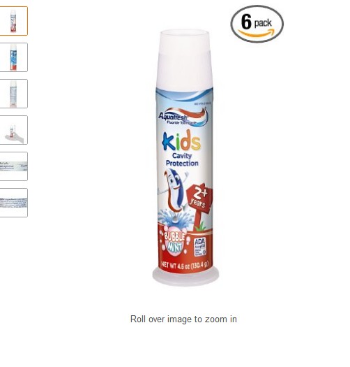包邮美国进口Aquafresh Kids儿童宝宝牙膏2-6-12岁防蛀清凉正品