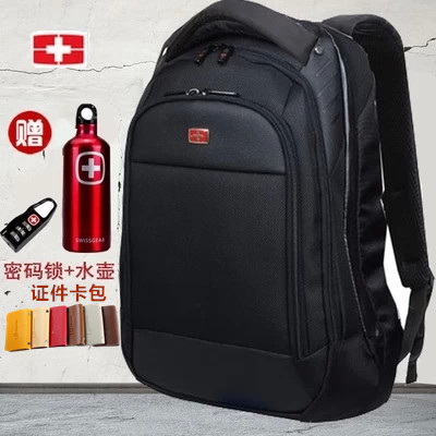 新款瑞士军刀双肩背包男女士15.6寸电脑包旅行商务休闲韩版潮书包