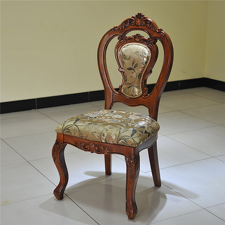新品 美式欧式全实木雕刻餐椅书桌椅扶手椅