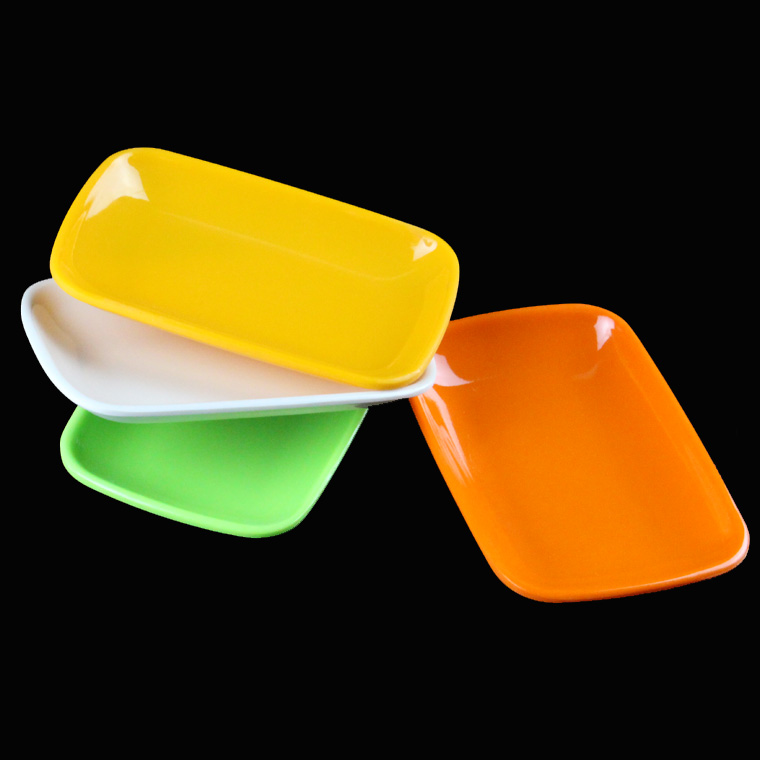 仿瓷餐具彩色碟子密胺碟塑料盘子长方汤盘菜碟肠粉碟美耐皿餐具