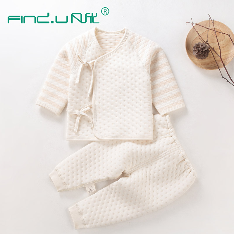 新生儿加厚宝宝和尚服保暖内衣套装0-3个月6初生婴儿衣服秋冬季款