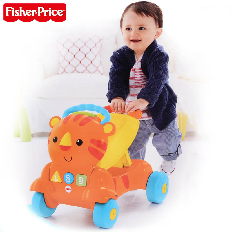 美国费雪二合一老虎学步车双语多功能推车CDC21婴儿玩具礼物1-3岁