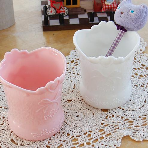 韩国正品代购 甜美蝴蝶结环保塑料儿童宝宝牛奶杯家用水杯2色