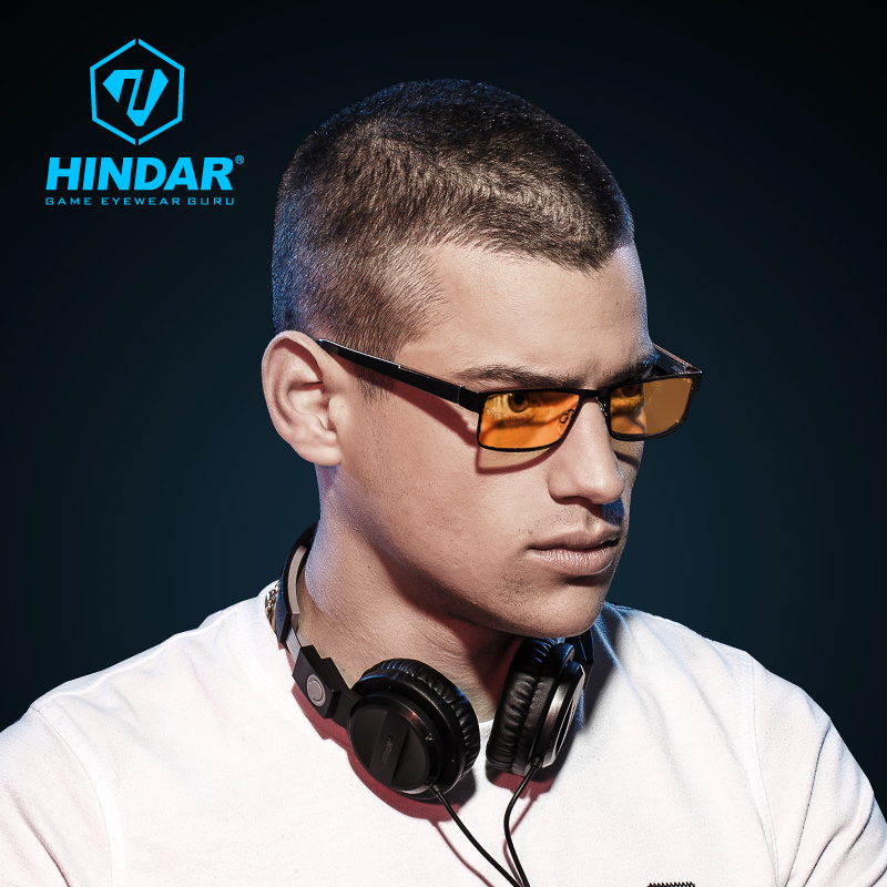 HINDAR防蓝光抗疲劳防辐射眼镜 电脑护目镜电竞游戏眼镜男 HGA022