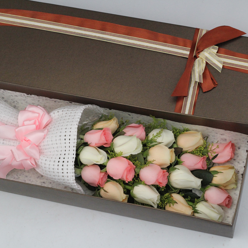 19只红玫瑰粉玫瑰蓝色妖姬鲜花花束礼盒北京上海送花鲜花速递