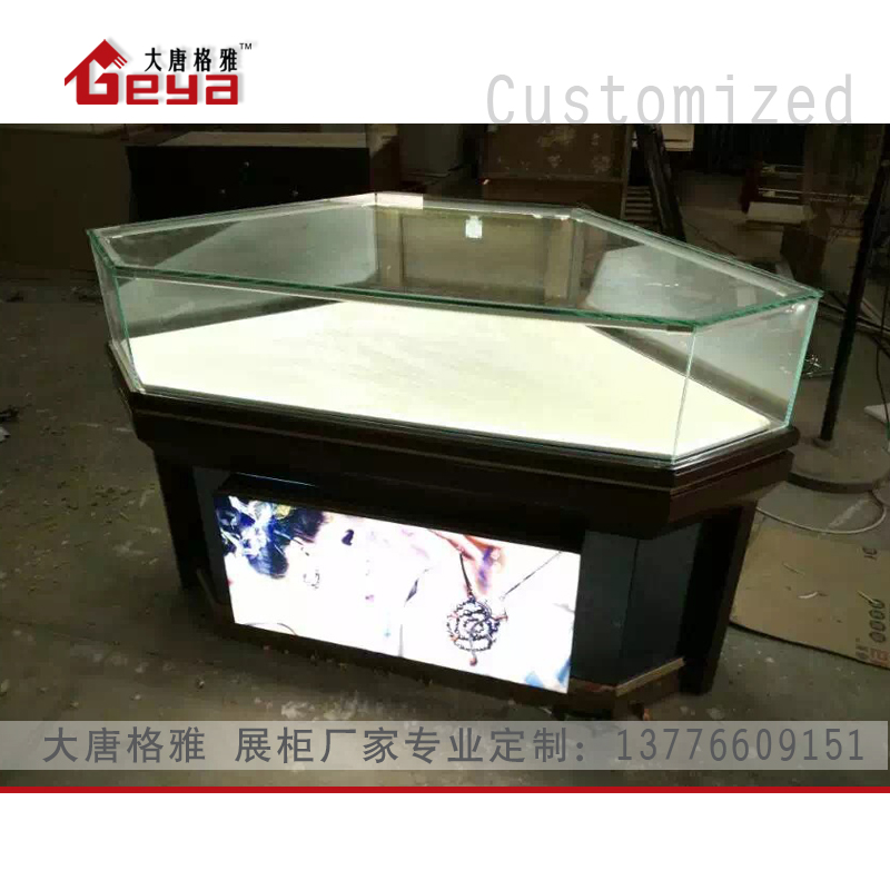 大唐格雅 多边形 珠宝玻璃展柜 展示柜 木质烤漆 个性定制 南京